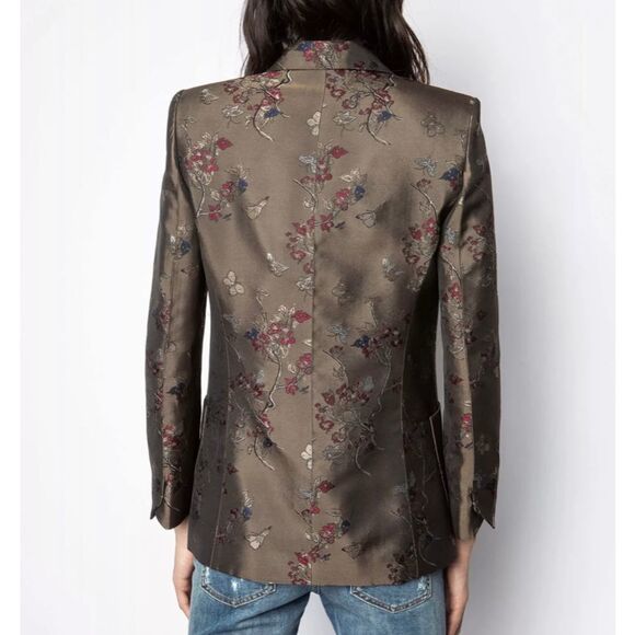 Zadig & Voltaire Visko Jac Blossom Jacket Double Breasted Jacket NWOT - Picture 2 of 9